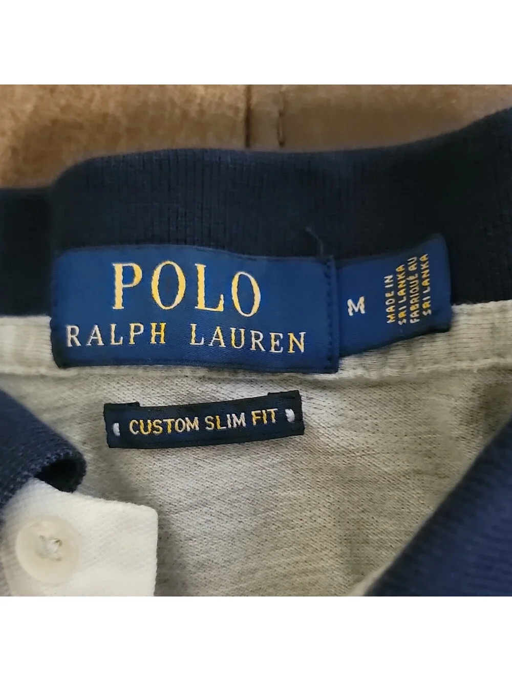 Polo Ralph Lauren Shirt Mens SZ M Gray Custom Slim Fit Big Pony Polo Tee 240